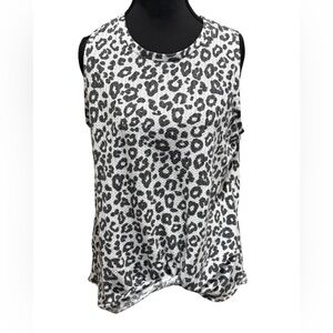Leopard Print Tank Top - Black and White